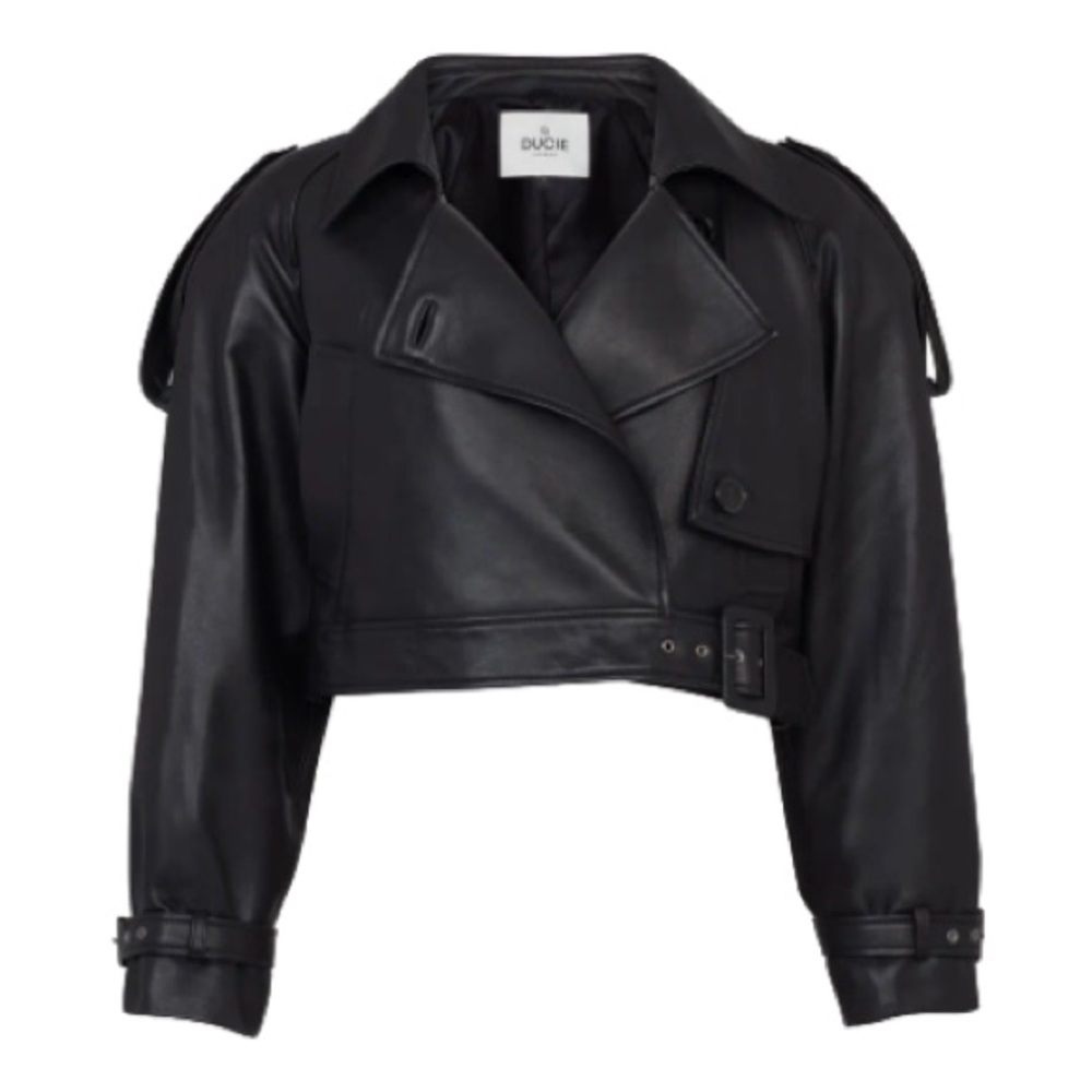 Ducie Herron Cropped Leather Jacket